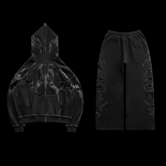 **Gothic Thorn** Zipper Hoodie Sweater